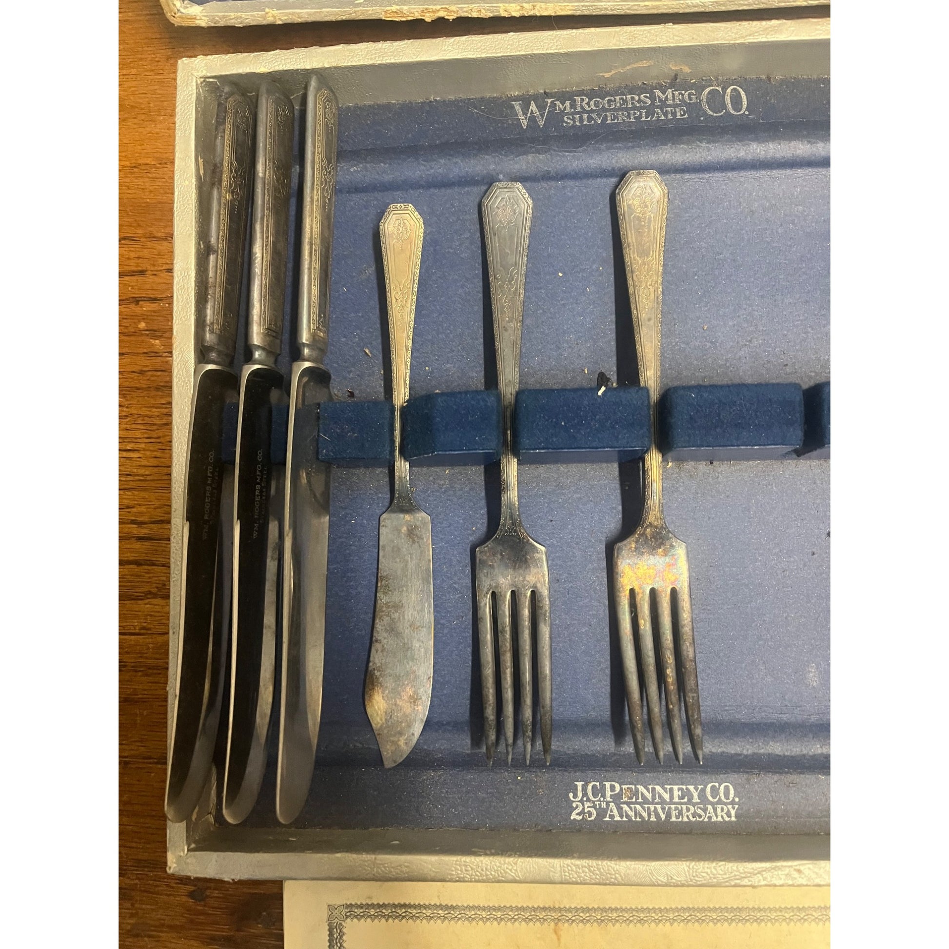 RARE Vintage J.C. Penney Co. Store 25th Anniversary Rogers SIlver Plate Flatware Partial Set
