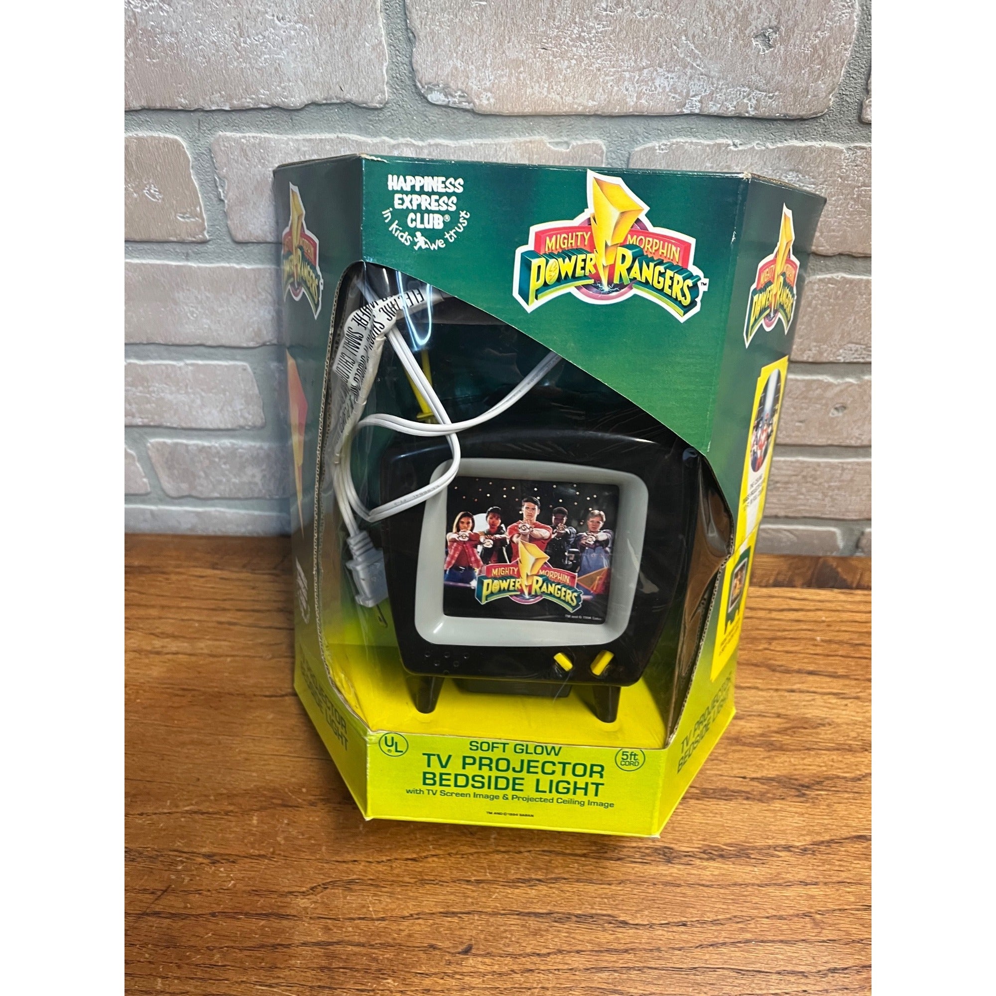 Vintage Mighty Morphin Power Rangers Soft Glow TV Projector Bedside Light NEW