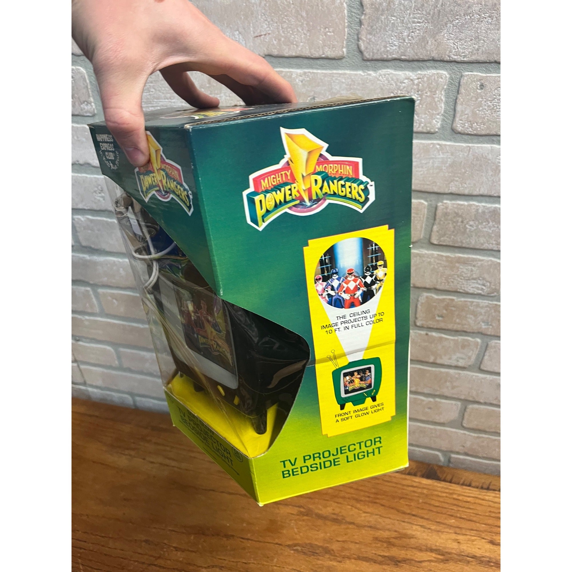 Vintage Mighty Morphin Power Rangers Soft Glow TV Projector Bedside Light NEW