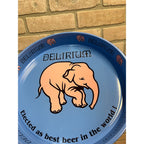 Vintage Delirium Beer Serving Tray Advertising Blue Pink Elephant