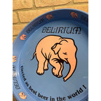 Vintage Delirium Beer Serving Tray Advertising Blue Pink Elephant