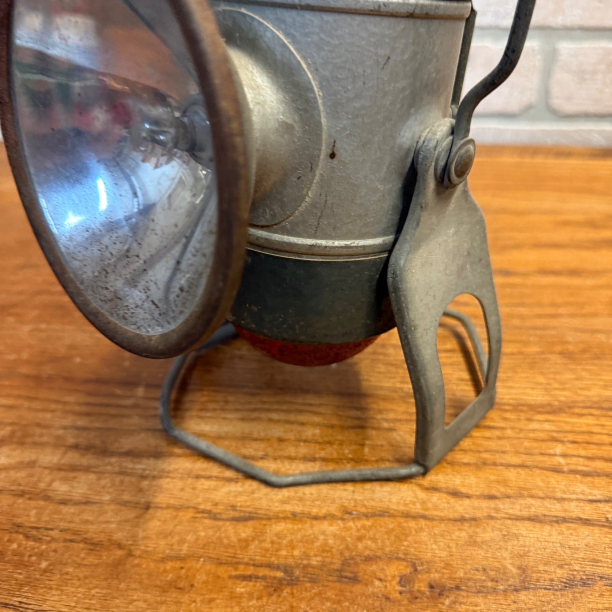Vintage Battery Lantern Flashlight Metal Camping Railroad Utility Light