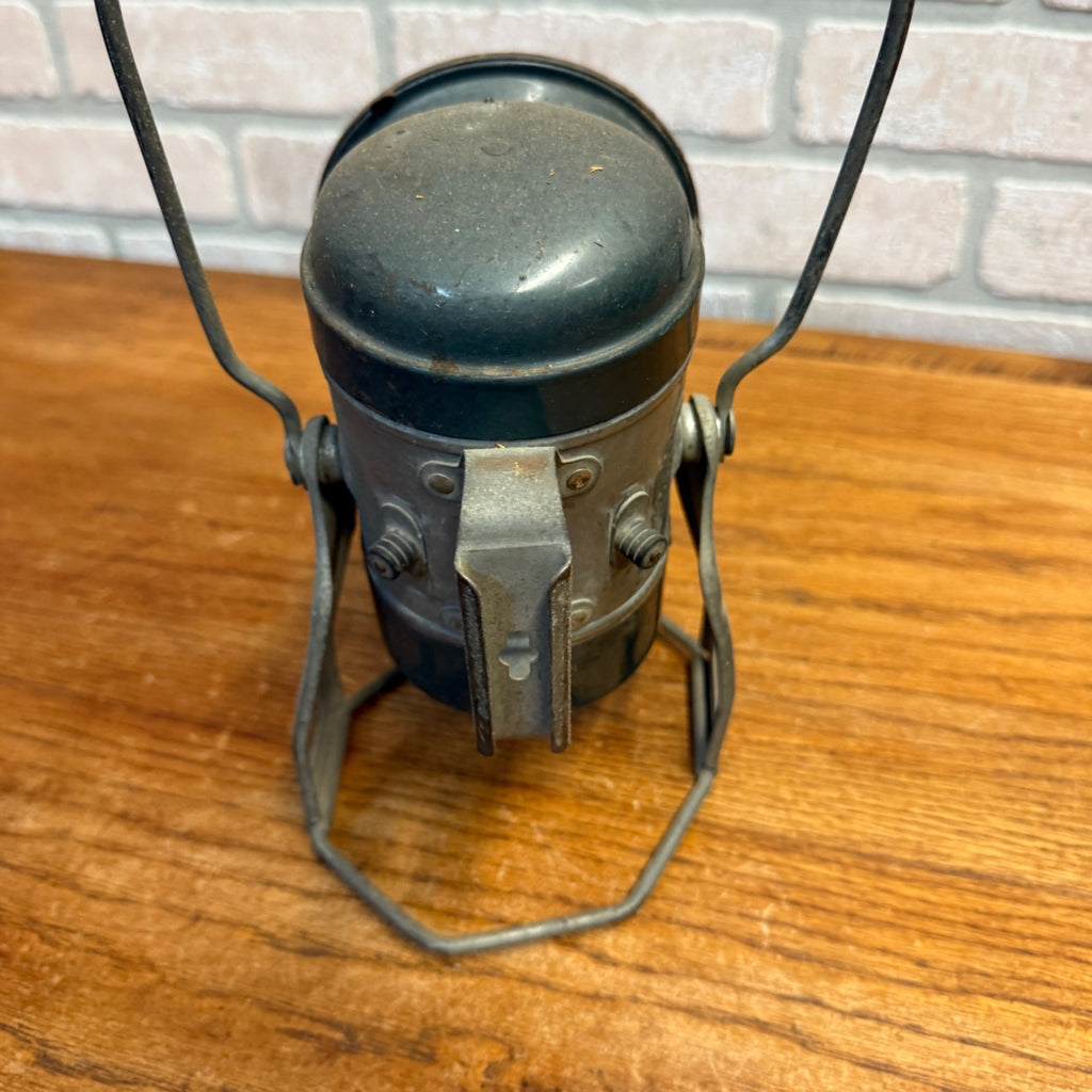 Vintage Battery Lantern Flashlight Metal Camping Railroad Utility Light