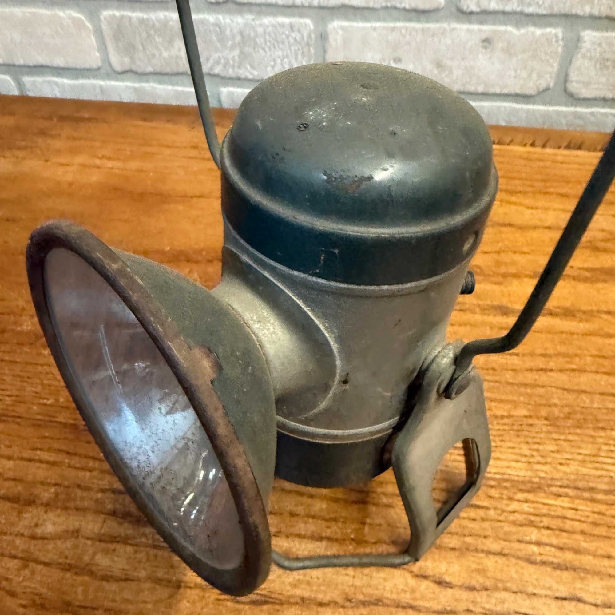 Vintage Battery Lantern Flashlight Metal Camping Railroad Utility Light