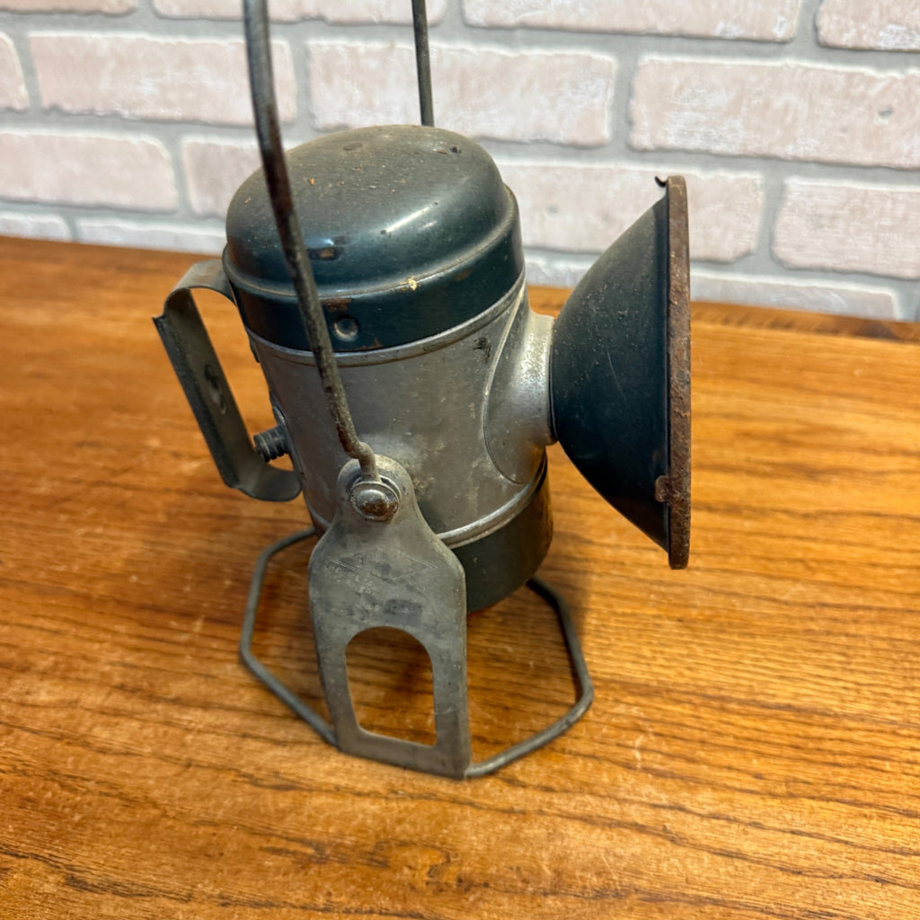 Vintage Battery Lantern Flashlight Metal Camping Railroad Utility Light