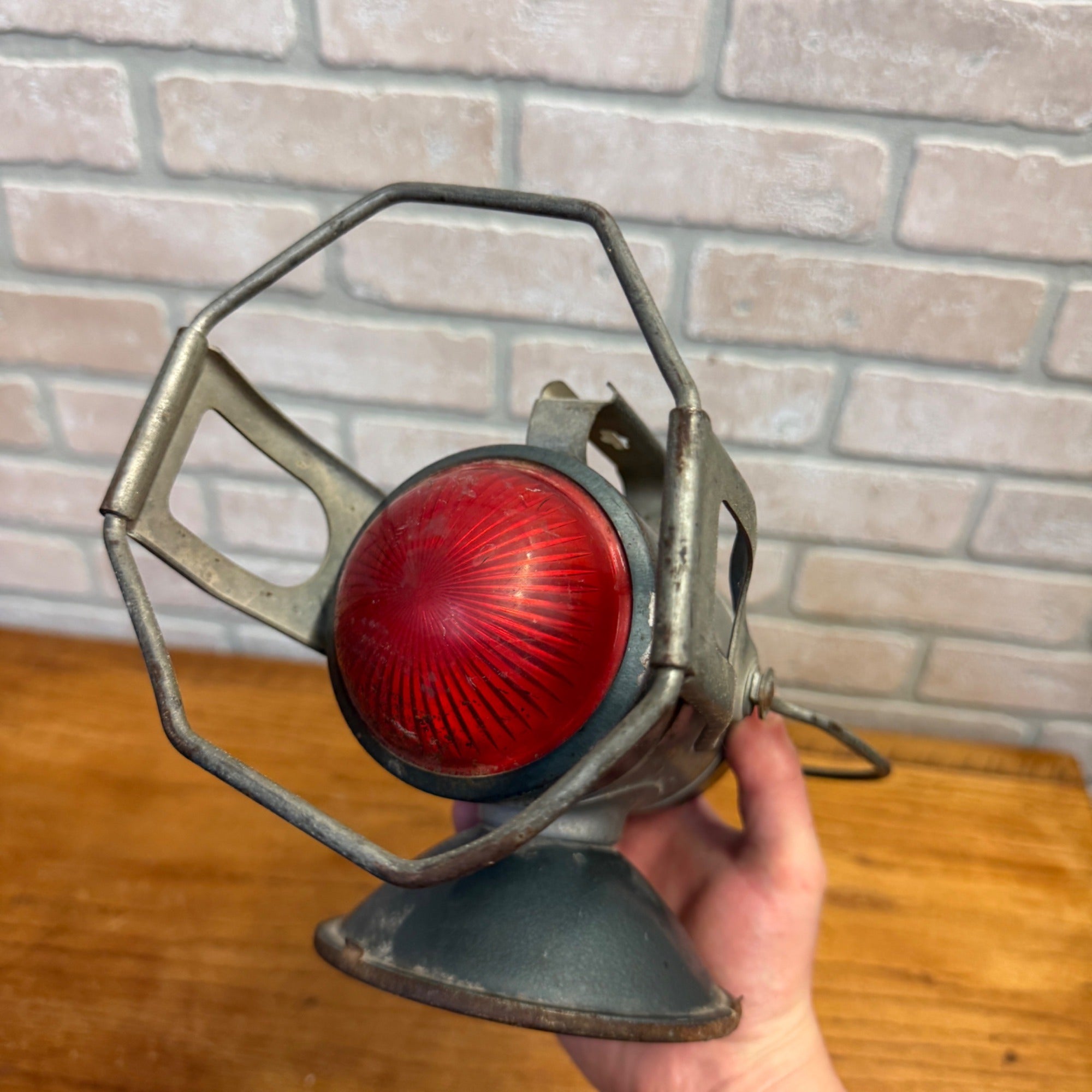 Vintage Battery Lantern Flashlight Metal Camping Railroad Utility Light