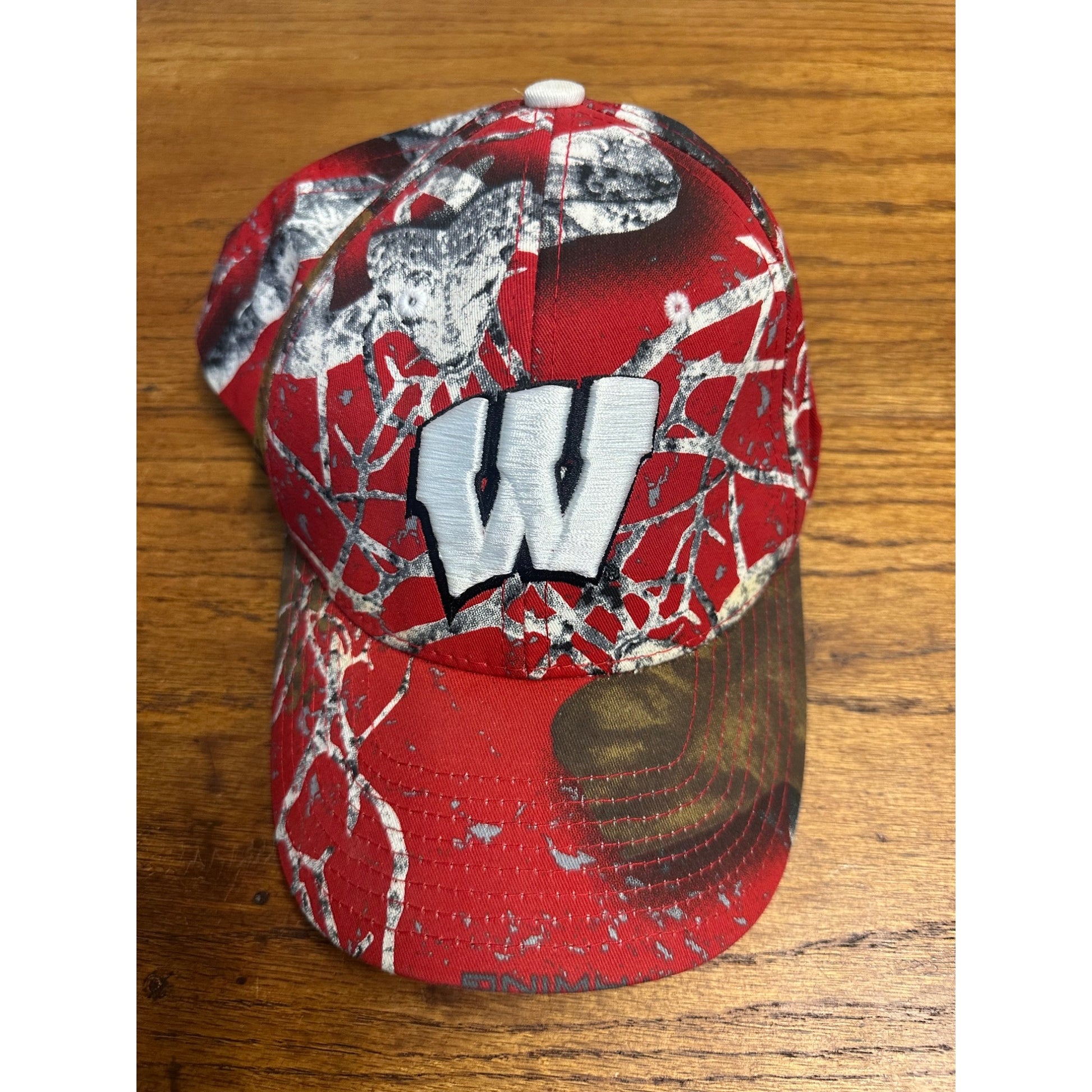 Zephyr Wisconsin Badgers Hat Baseball Style Crazy Red Camo Pattern Embroidered