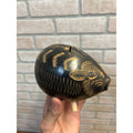 Vintage Hand-Carved Gourd or Hardened Seed Pod Piggy Bank With Tripod Feet