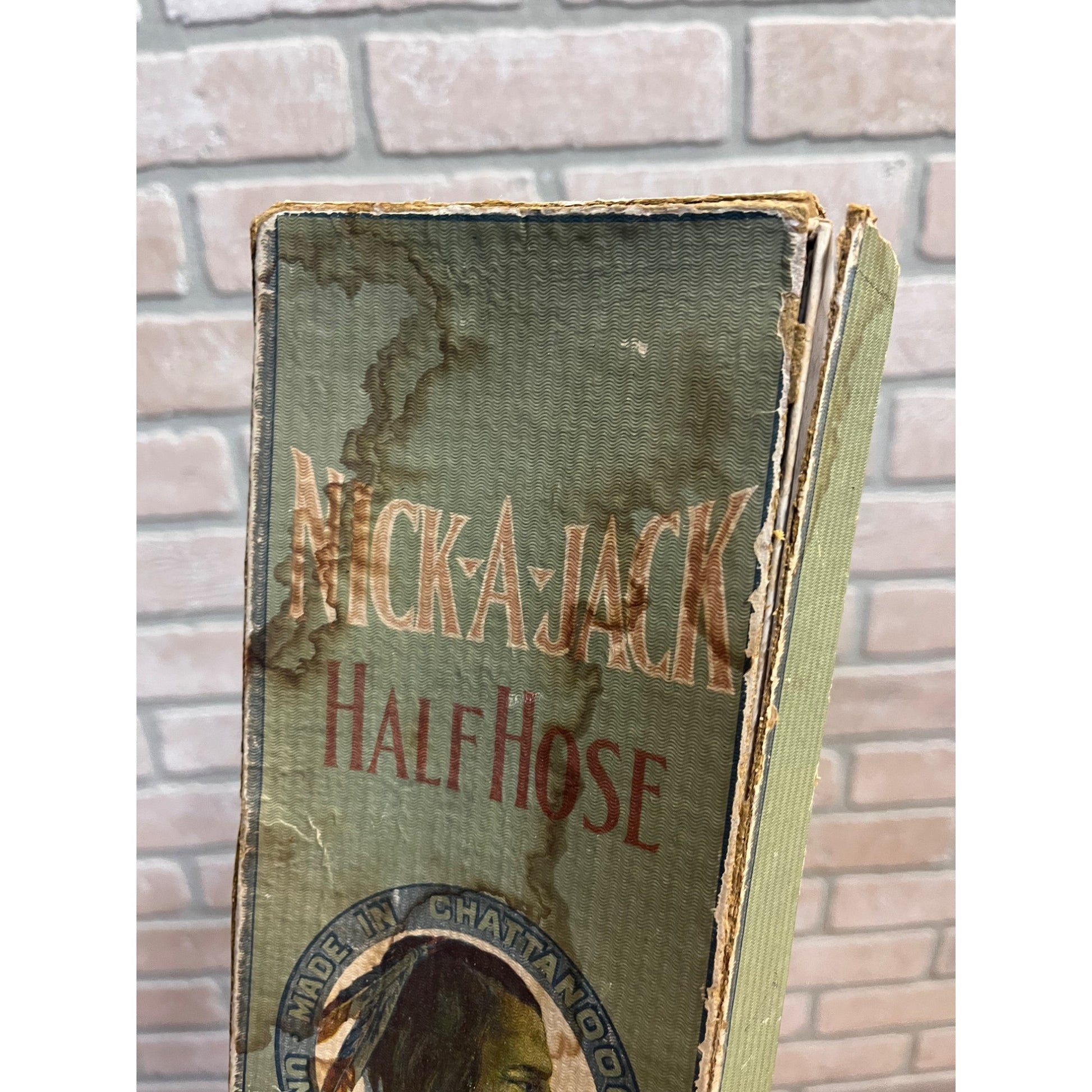 Vintage 1920s Nick-A-Jack Hosiery Box Chattanooga Store Display Indian Chief