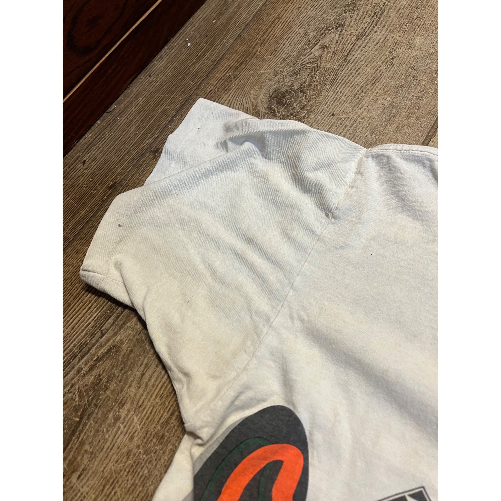 Vintage 90s Miami Hurricanes T-Shirt Mens XL NCAA Apex Single Stitch All Over Print