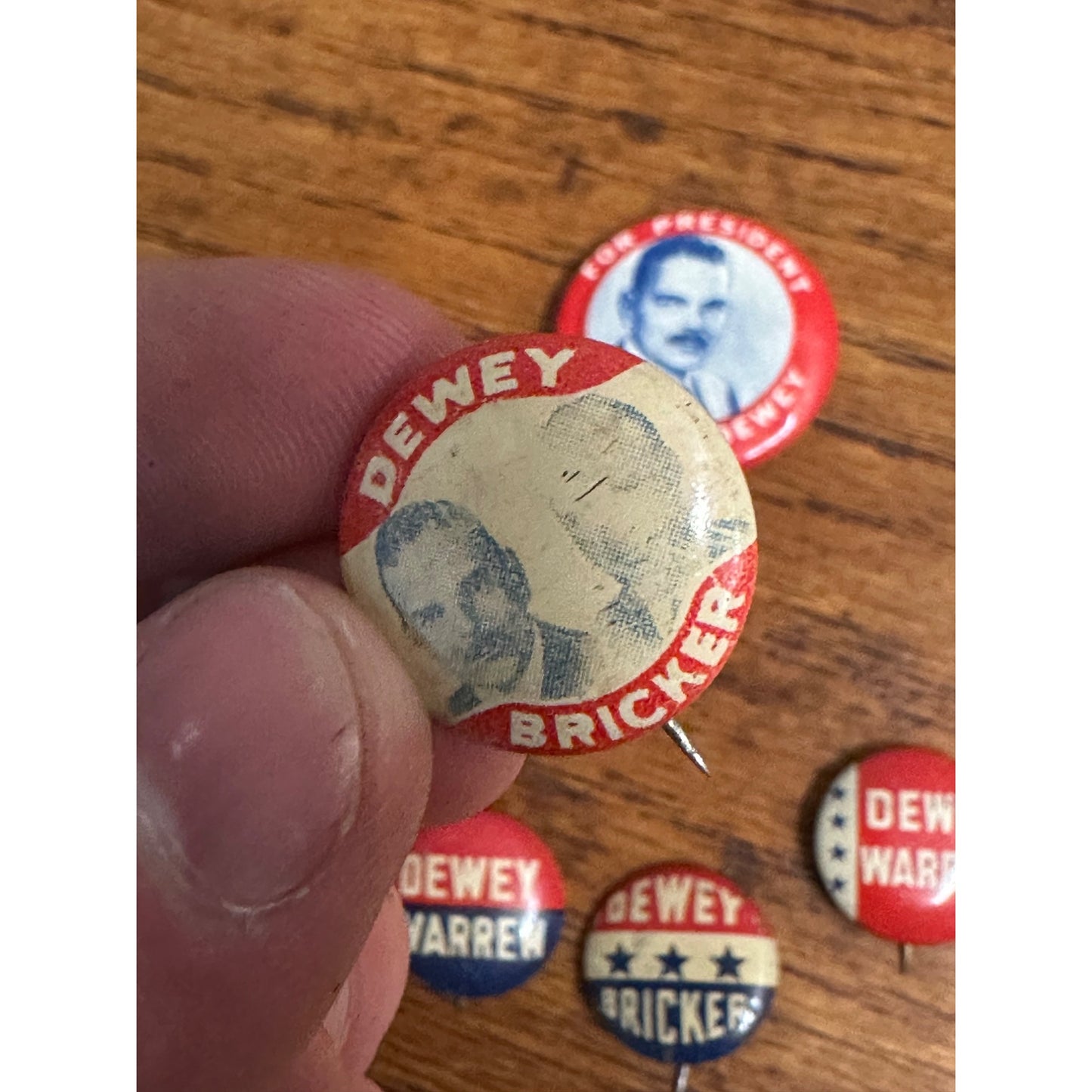 Vintage Thomas Dewey Presidential Campaign Pins Buttons Lot (6) 1944-1948