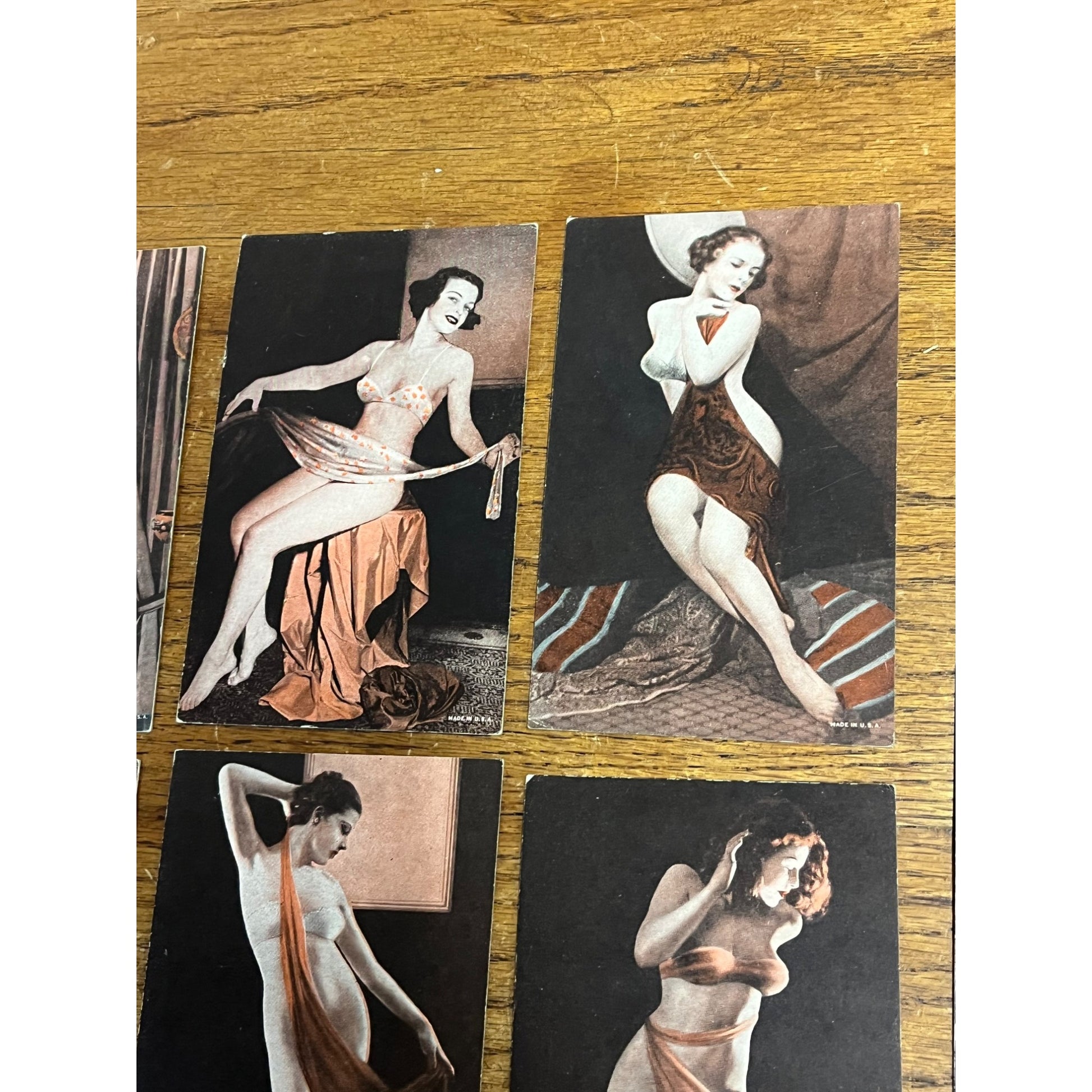 Vintage Lot (10) Early Arcade / Exhibit Supply Co. Pinup Risque Girls
