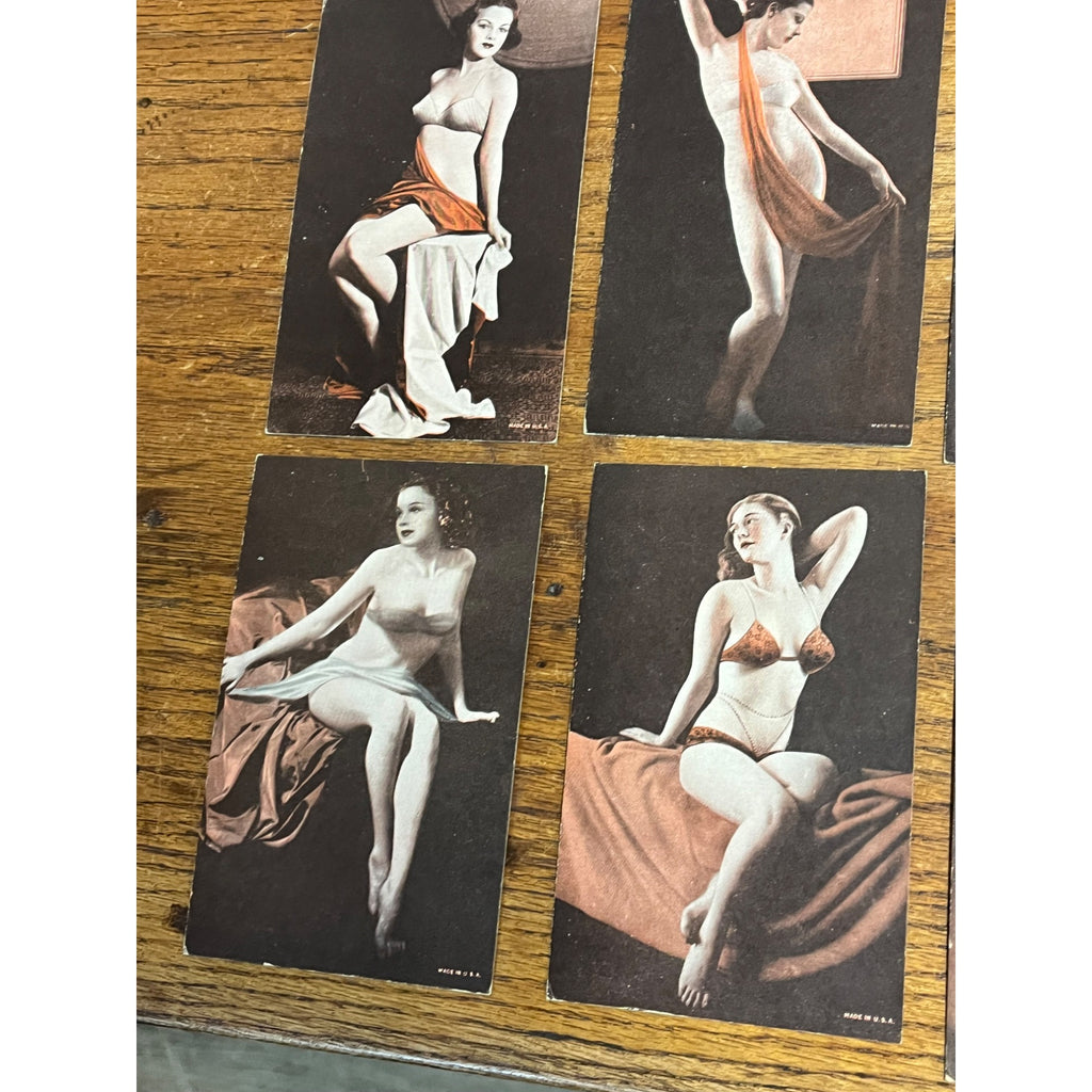 Vintage Lot (10) Early Arcade / Exhibit Supply Co. Pinup Risque Girls