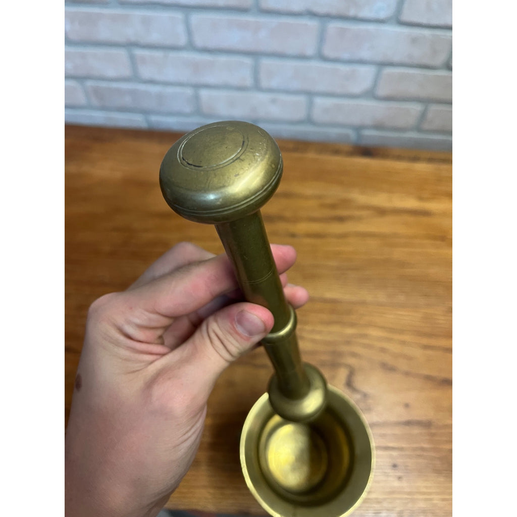 Antique Brass Apothecary Mortar and Pestle Pharmacy Drug Store Large 5"