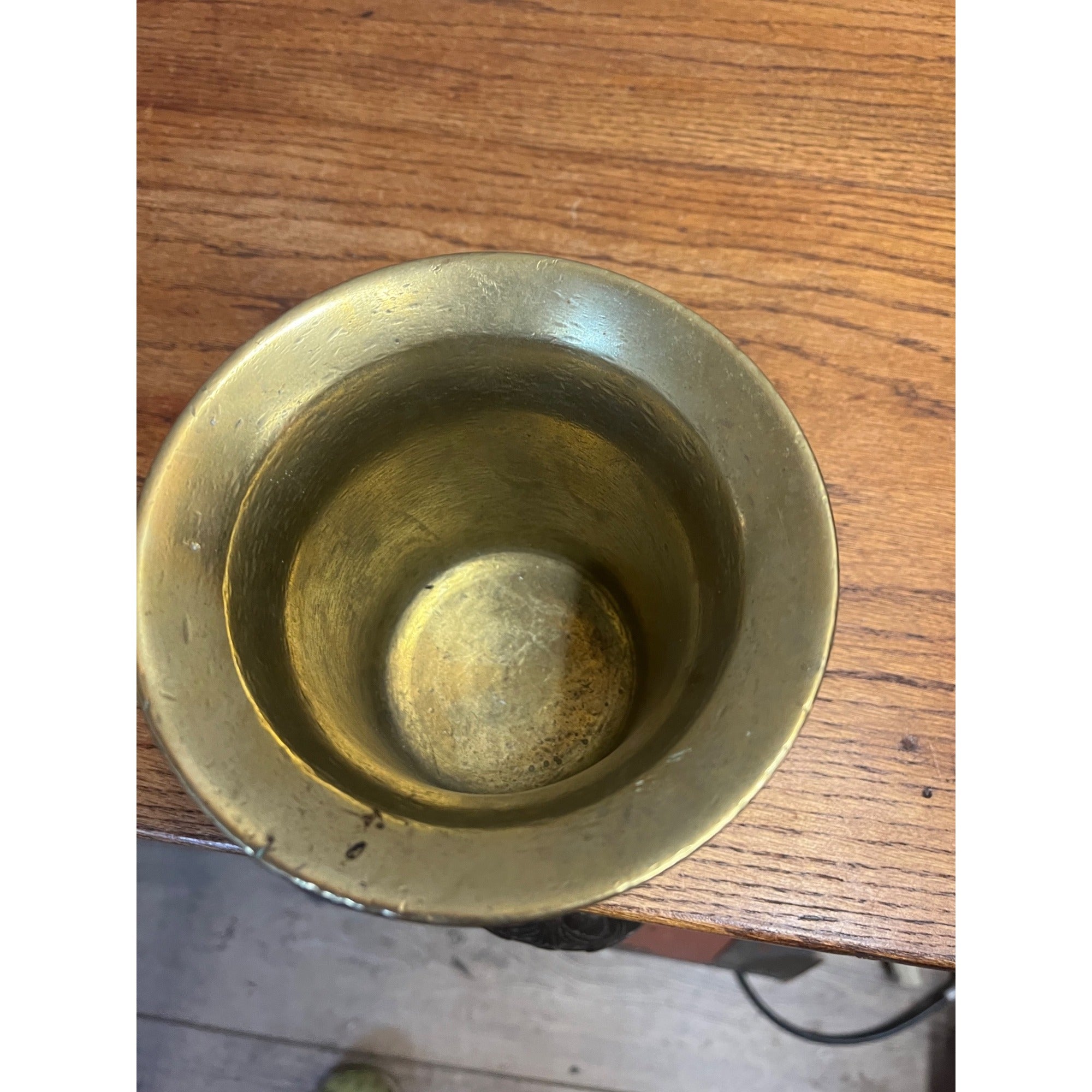 Antique Brass Apothecary Mortar and Pestle Pharmacy Drug Store Large 5"