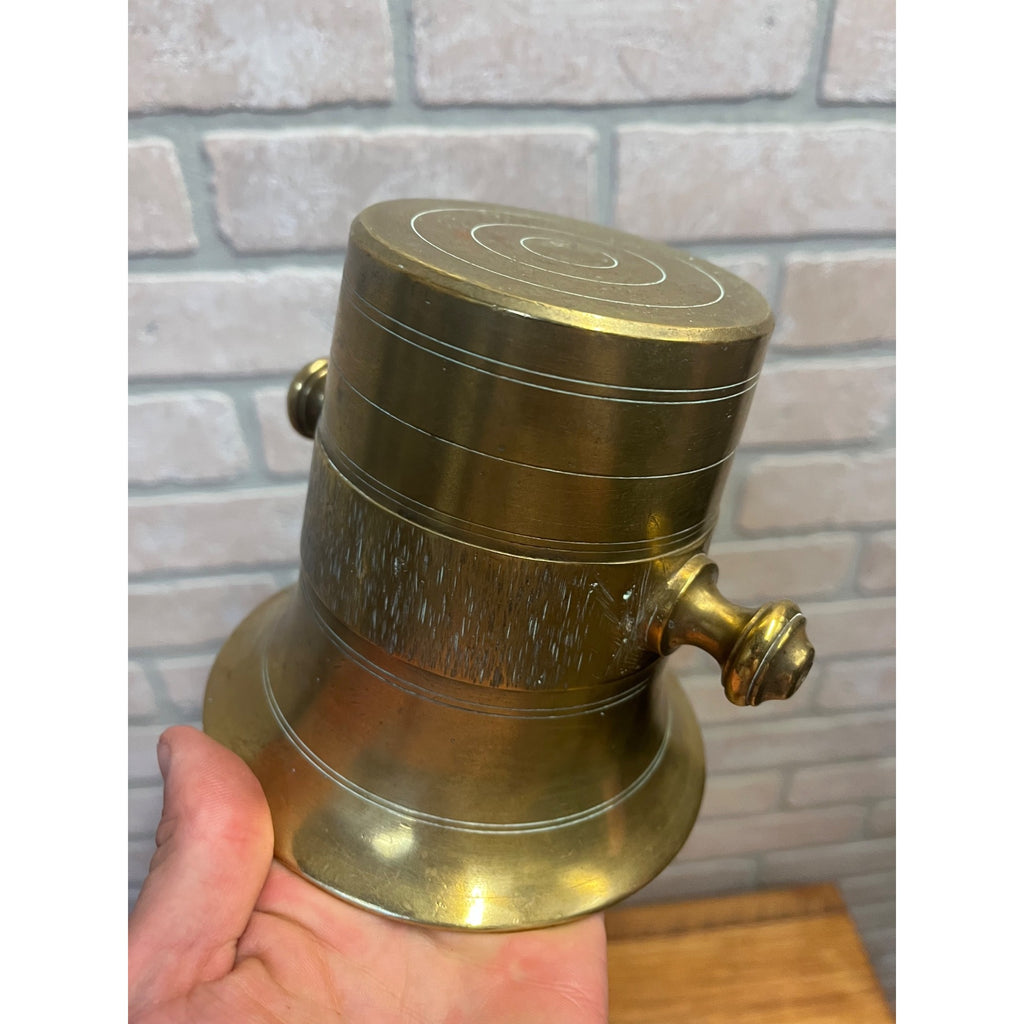Antique Brass Apothecary Mortar and Pestle Pharmacy Drug Store Large 5"