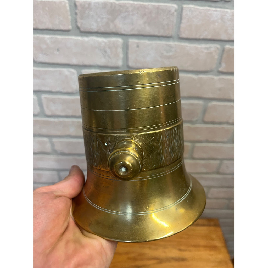 Antique Brass Apothecary Mortar and Pestle Pharmacy Drug Store Large 5"