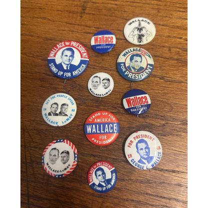 Vintage 1968 George Wallace - Lemay Presidential Campaign Pins Buttons Huge Lot