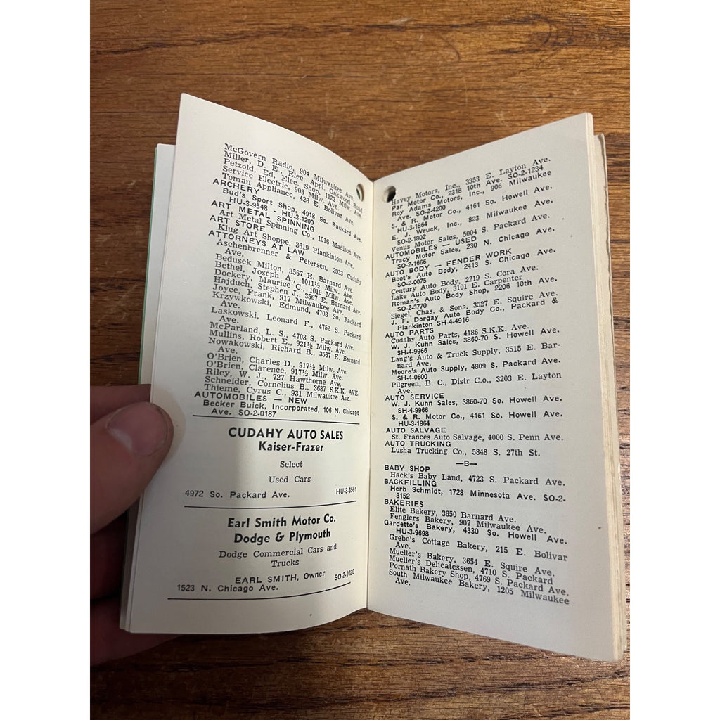 Vintage 1940s South Milwaukee & Cudahy Directory Street Guide Booklet Travel