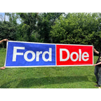 Vintage 1976 Gerald Ford And Bob Dole Presidential Campaign Banner Sign Original