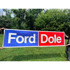 Vintage 1976 Gerald Ford And Bob Dole Presidential Campaign Banner Sign Original