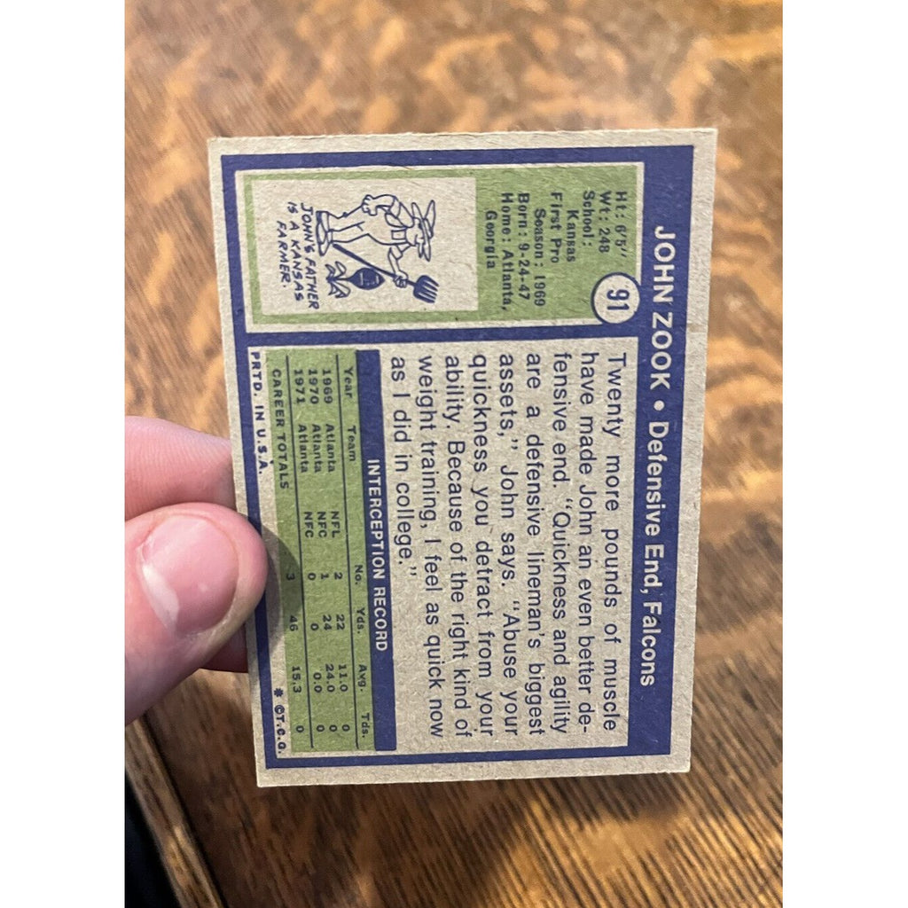 1972 Topps Football #91 John Zook NM/MT