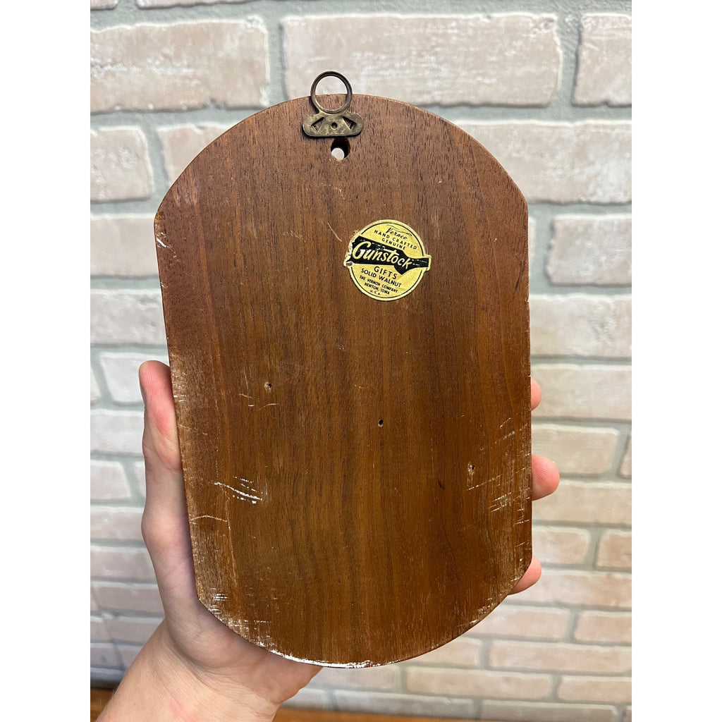 Vintage Vernco Gunstock Gifts Solid Walnut Weather Gauge Meekin-Flaherty Co. Fond du Lac, WI The Vernon Company
