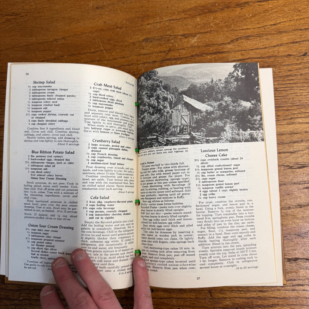 Vintage 1965 Fine Old Dixie Recipes Southern Cook Book Wood Covers Culinary Arts