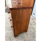 Antique Mahogany or Burl Oak Book Case Secretary 2-Piece Cabinet Drawers