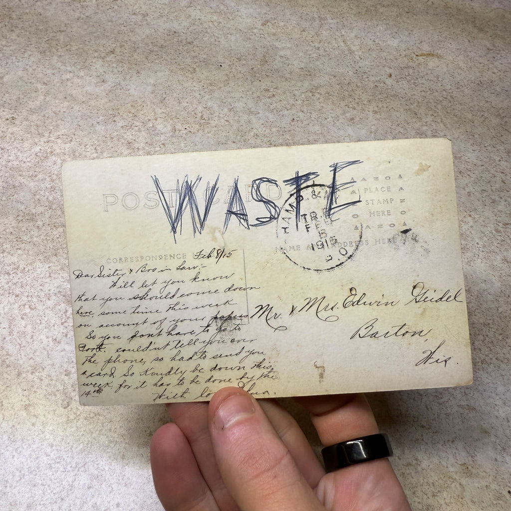 RPPC Hotel & Store Fredonia, WI Wisconsin Photo PC RPPC 1915 postmark