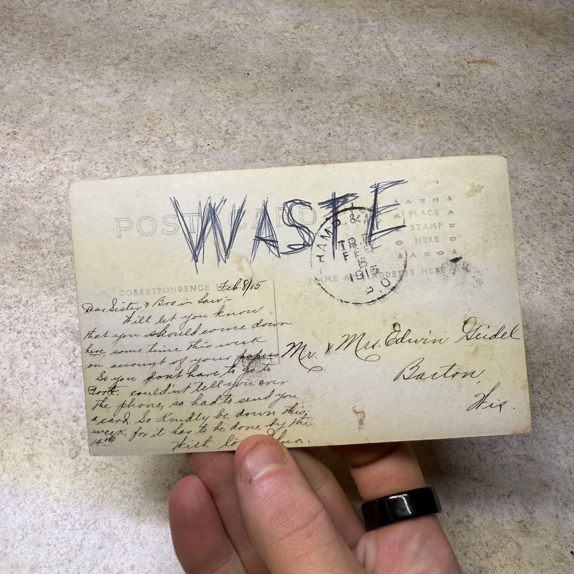 RPPC Hotel & Store Fredonia, WI Wisconsin Photo PC RPPC 1915 postmark