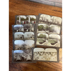Antique 1900s Stereoscope Stereoviewer Card Viewer w/ 50 Photograph Cards