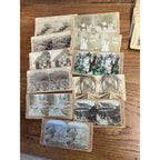 Antique 1900s Stereoscope Stereoviewer Card Viewer w/ 50 Photograph Cards