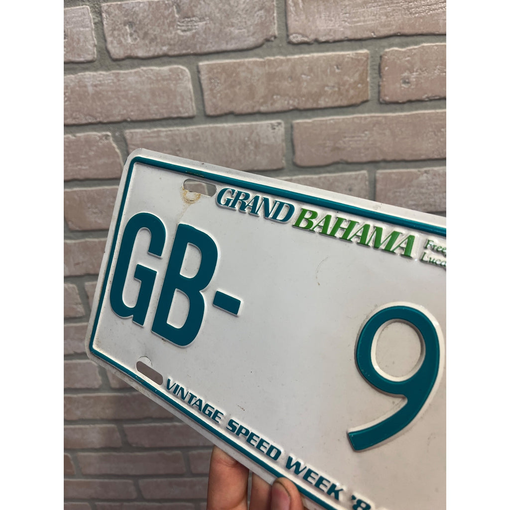 Vintage Metal License Plate Grand Bahama Freeport/Lucaya Vintage Speed Week '84 GB- 9