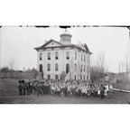 Vintage 1909 Kilbourn Wisconsin RPPC Postcard School Building Wisconisn Dells