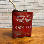 Vintage 2 Gallon Eagle Gasoline Advertising Red Metal Can