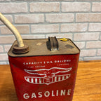 Vintage 2 Gallon Eagle Gasoline Advertising Red Metal Can
