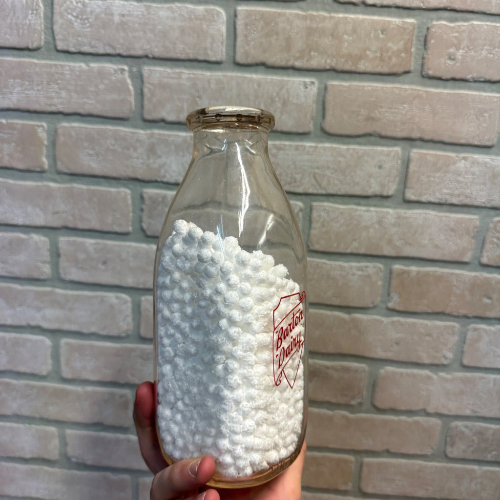 Vintage Barton Dairy Wisconsin WI Wis ACL Quart Milk Bottle RARE
