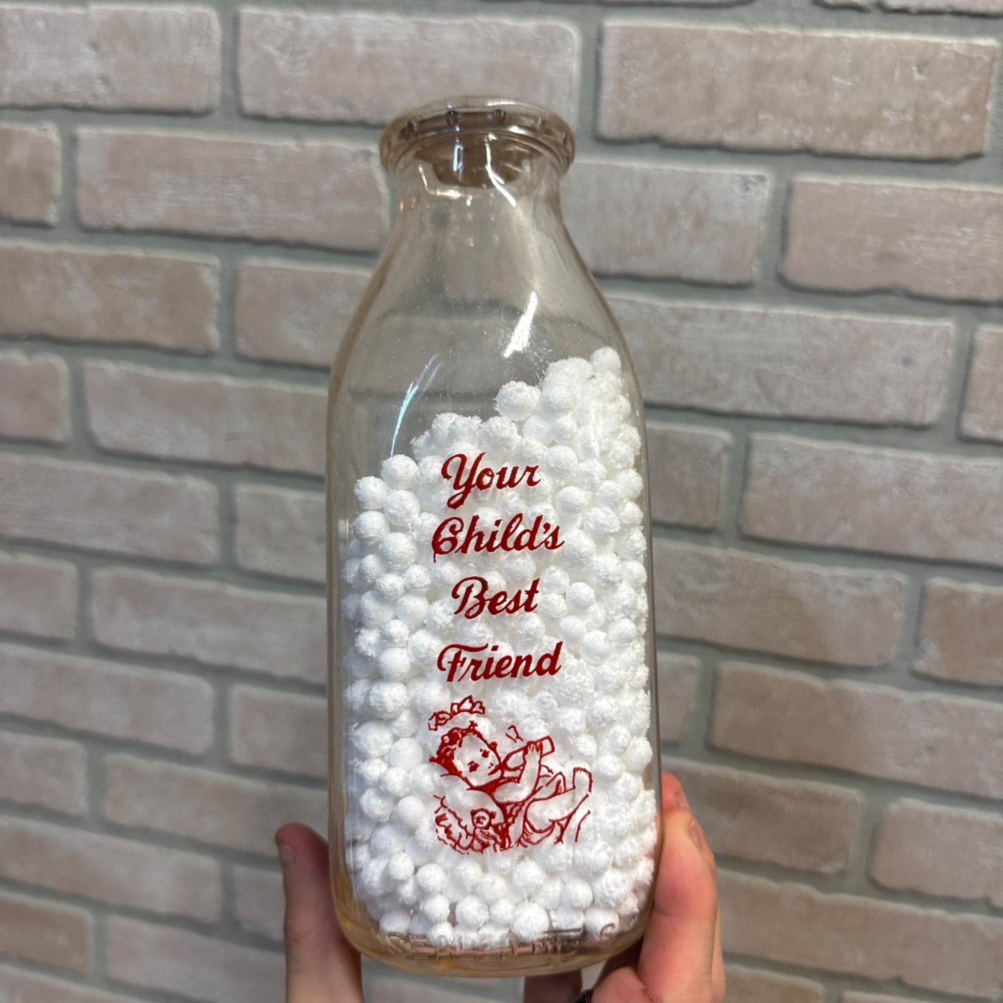 Vintage Barton Dairy Wisconsin WI Wis ACL Quart Milk Bottle RARE