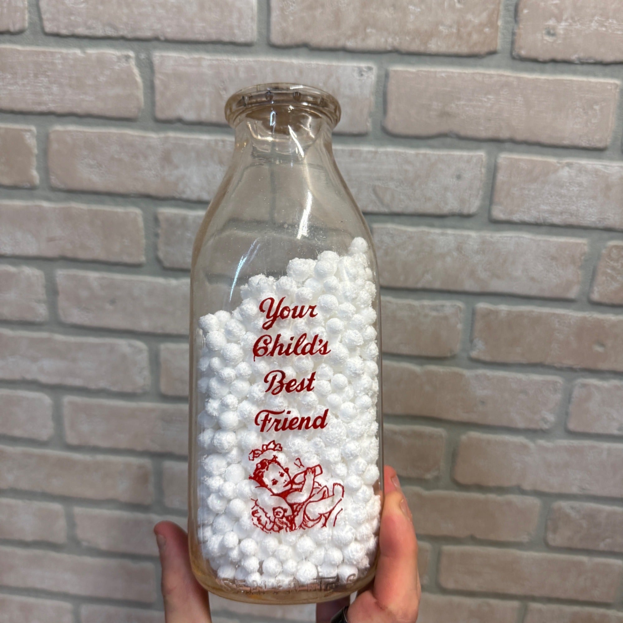 Vintage Barton Dairy Wisconsin WI Wis ACL Quart Milk Bottle RARE