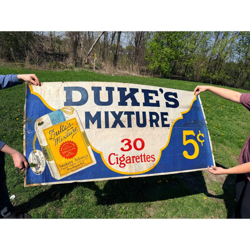 Vintage Duke's Mixture Tobacco Cigar Advertising Cloth Banner Sign General Store