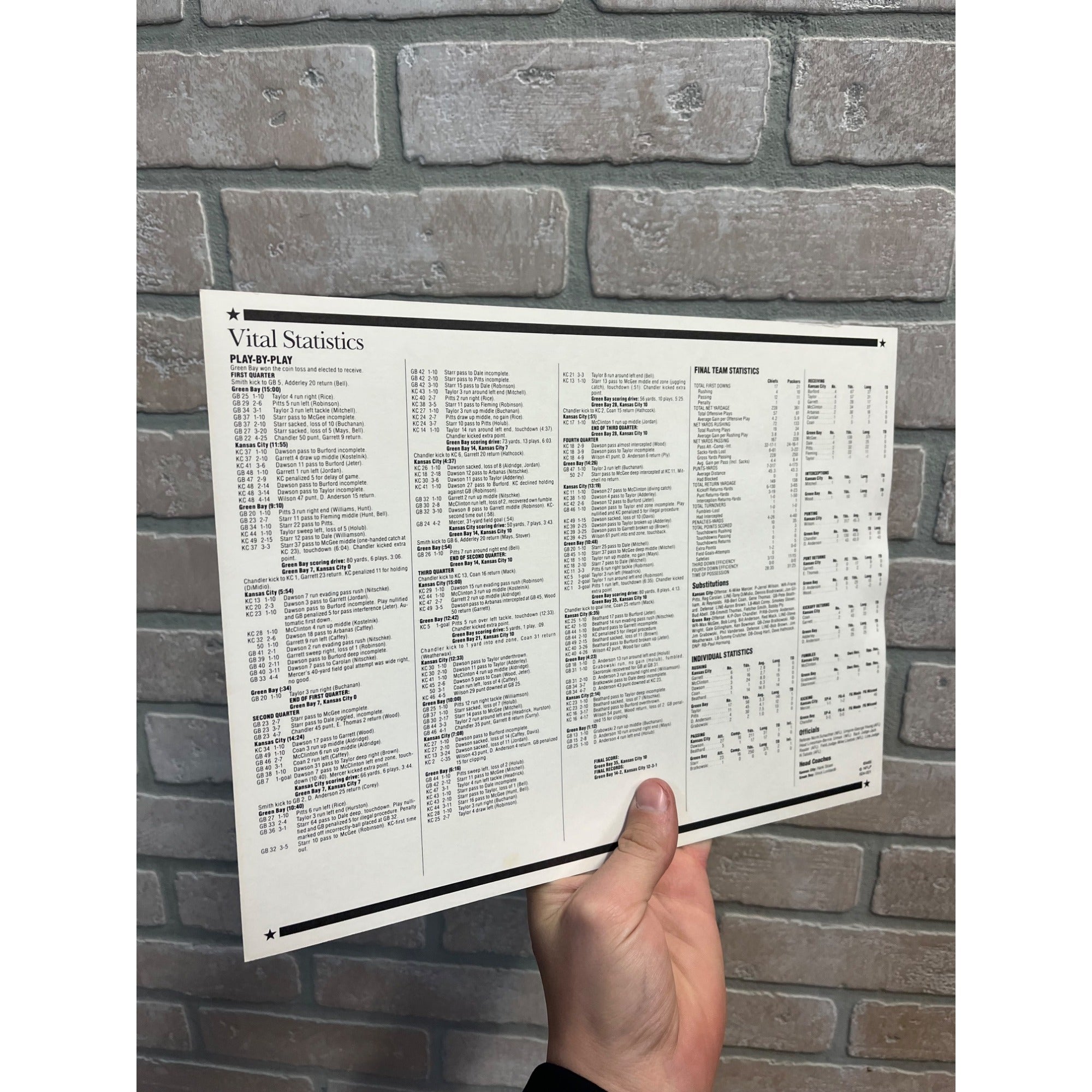 1967 Green Bay Packers / Chiefs Super Bowl I  NFL Patch Sheet Willabee & Ward