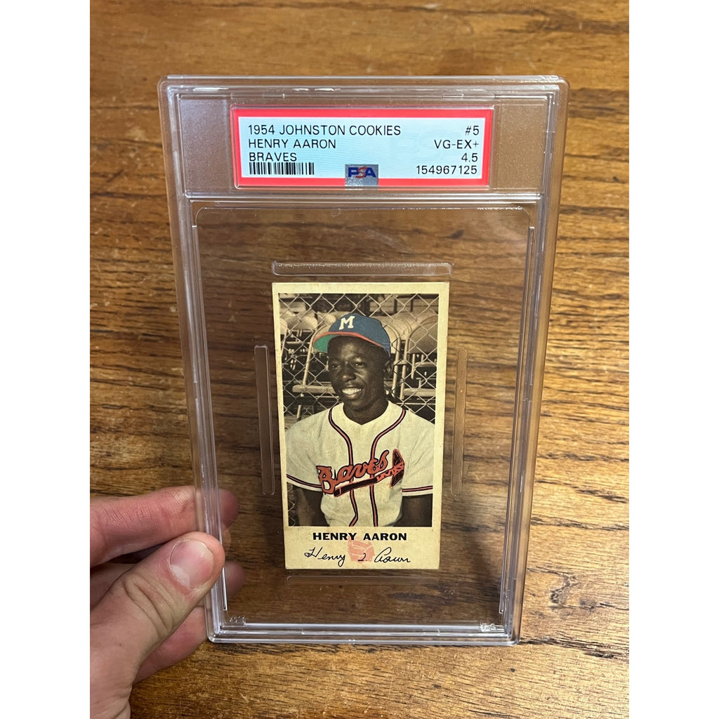 1954 Johnston Cookies Henry Hank Aaron -- #5 Milwaukee Braves -- PSA 4.5 VG-EX+