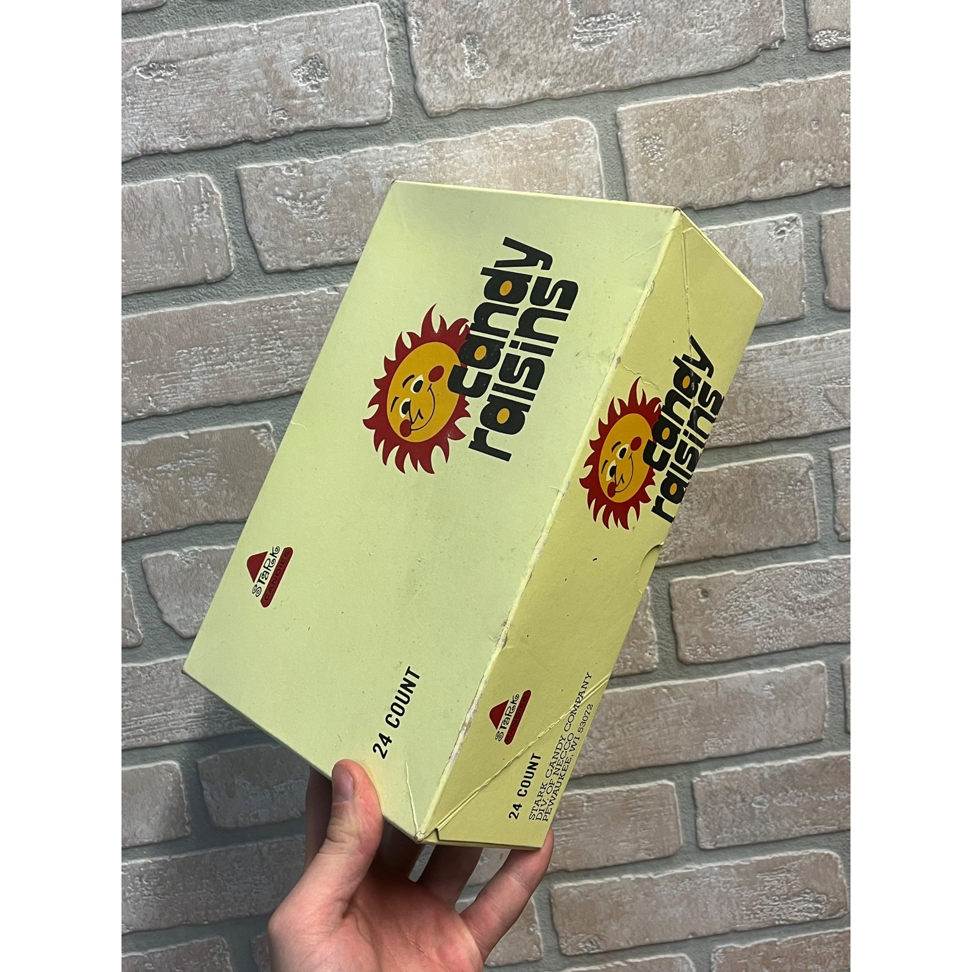Vintage 1980s Stark Candy Co. Raisins Empty Store Display Box Pewaukee Wisconsin