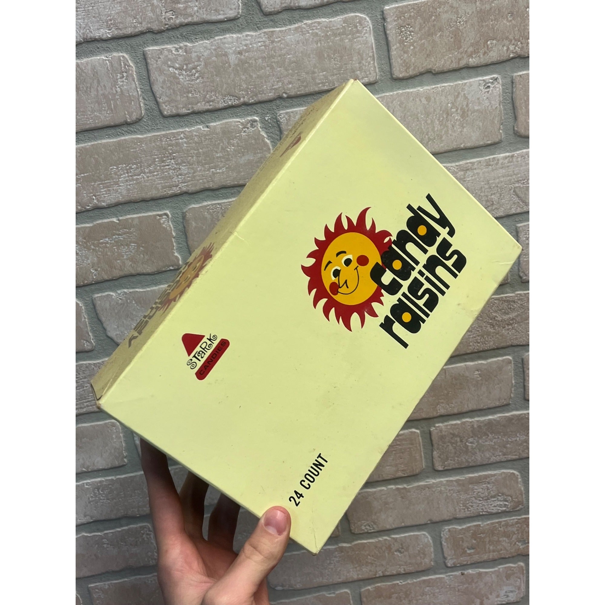 Vintage 1980s Stark Candy Co. Raisins Empty Store Display Box Pewaukee Wisconsin