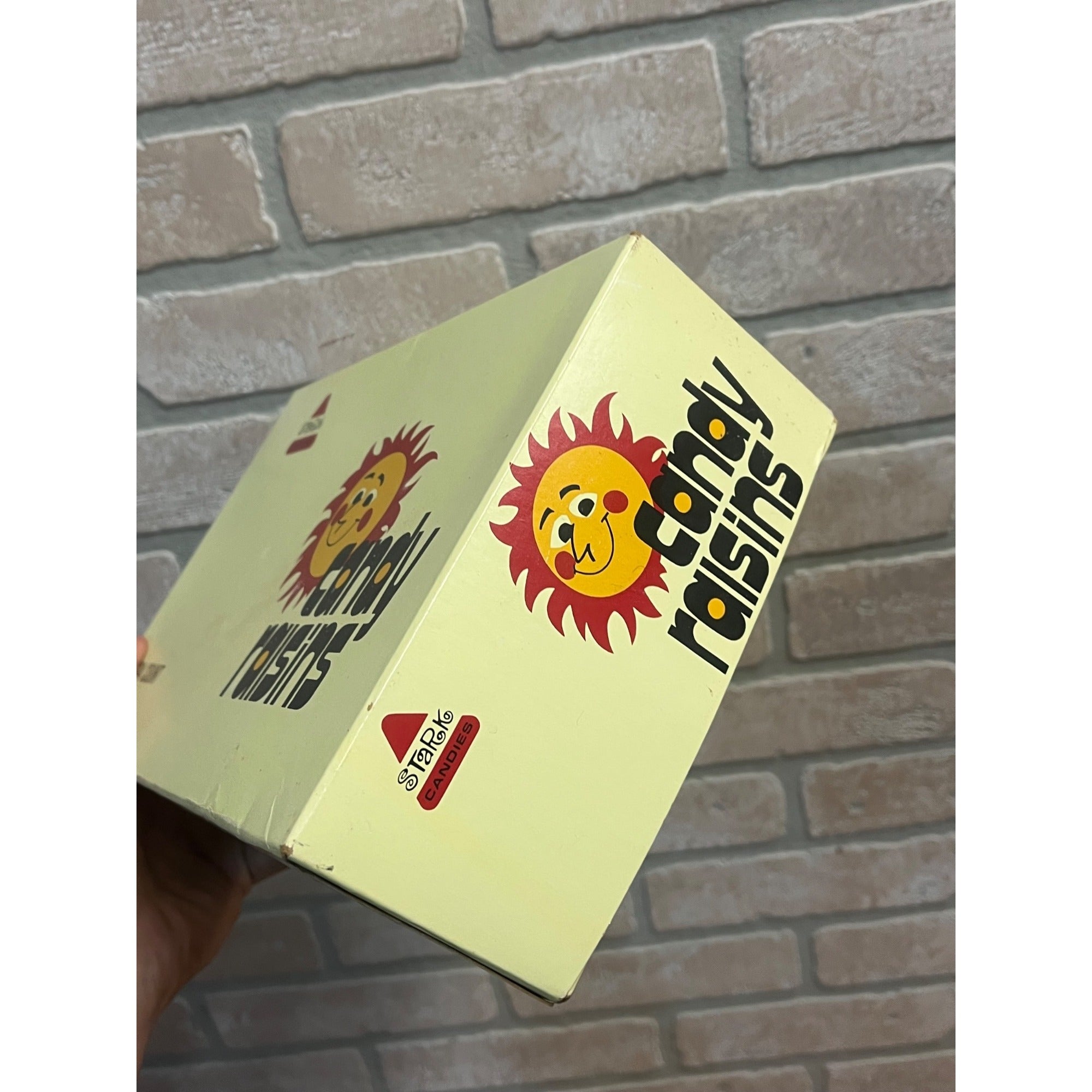 Vintage 1980s Stark Candy Co. Raisins Empty Store Display Box Pewaukee Wisconsin