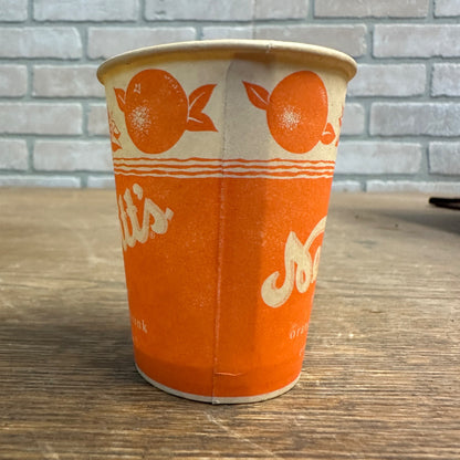 Vintage 4oz Nesbitts Orange Soda Sample Soda Paper Wax Cup Advertising