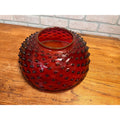 Hobbs Victorian Hobnail Dewdrop Cranberry Hanging Library Oil Lamp Shade 13.75"