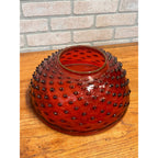 Hobbs Victorian Hobnail Dewdrop Cranberry Hanging Library Oil Lamp Shade 13.75"