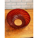 Hobbs Victorian Hobnail Dewdrop Cranberry Hanging Library Oil Lamp Shade 13.75"